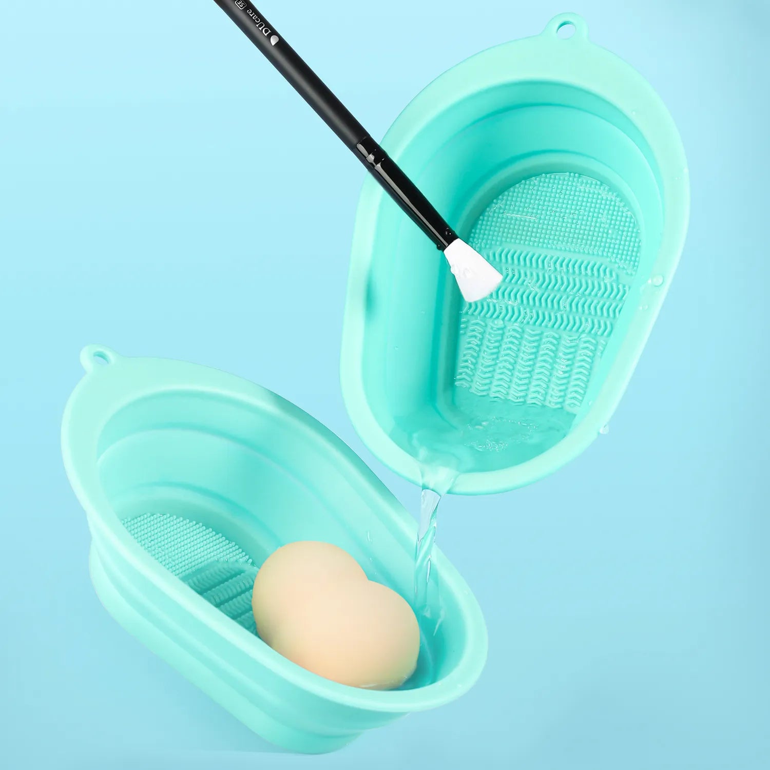 Silicone Foldable Makeup Brush Cleaning Bowl Mat