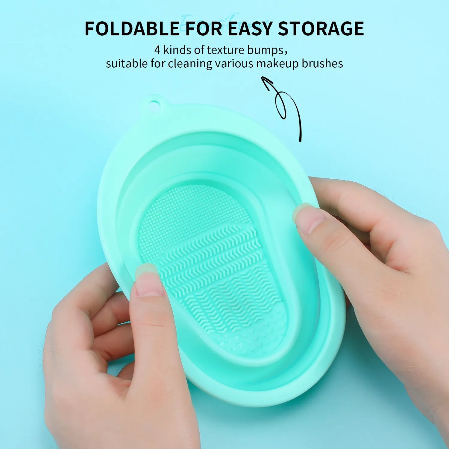 Silicone Foldable Makeup Brush Cleaning Bowl Mat