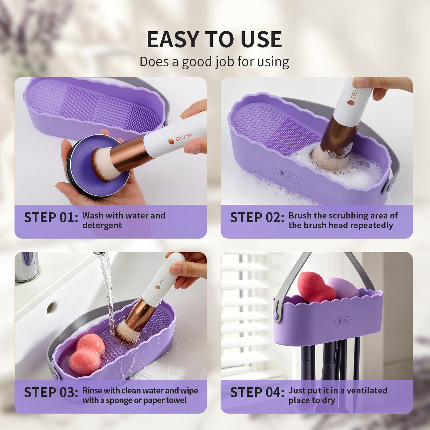 DUcare 4-In-1 Silicone Makeup Brush Cleaner