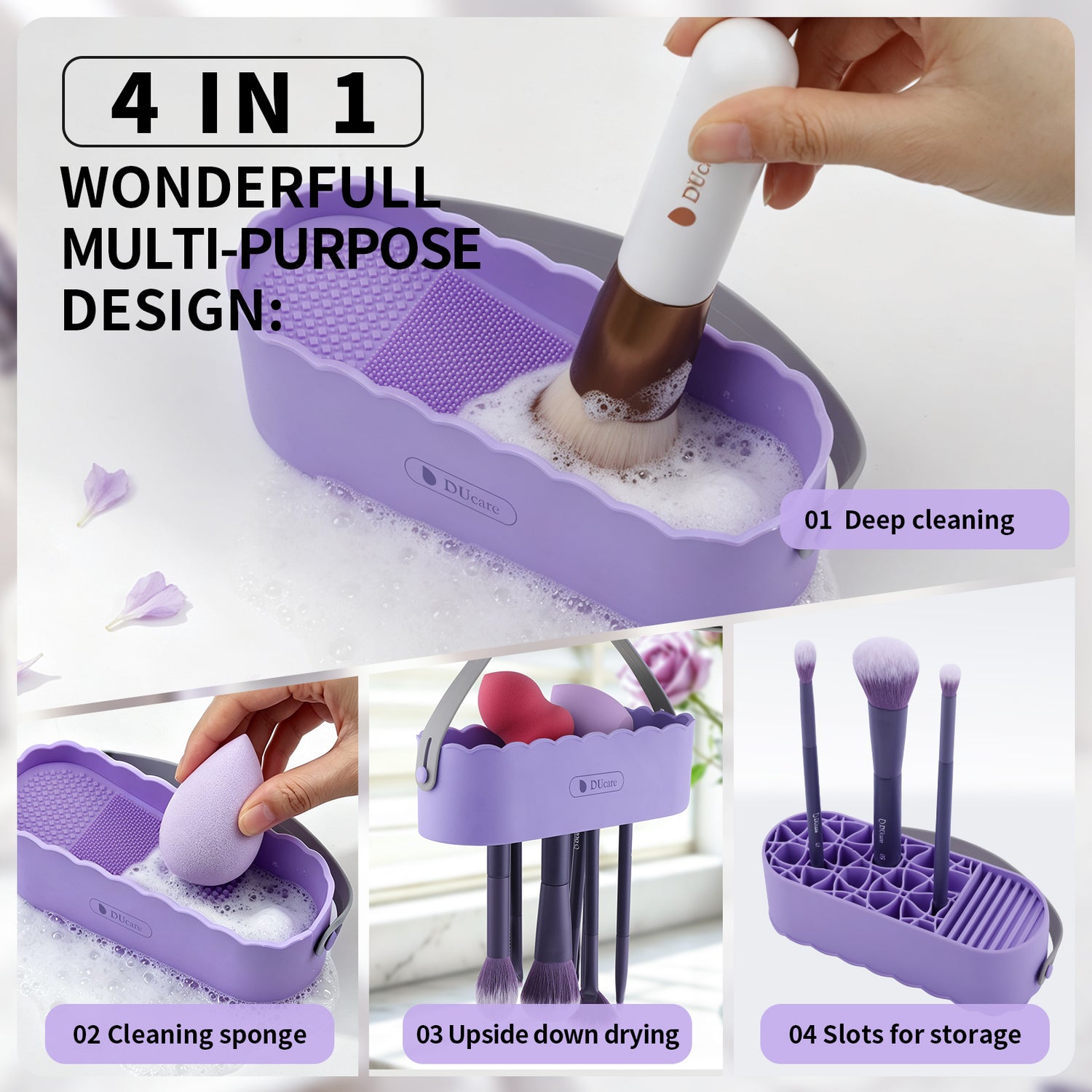 DUcare 4-In-1 Silicone Makeup Brush Cleaner