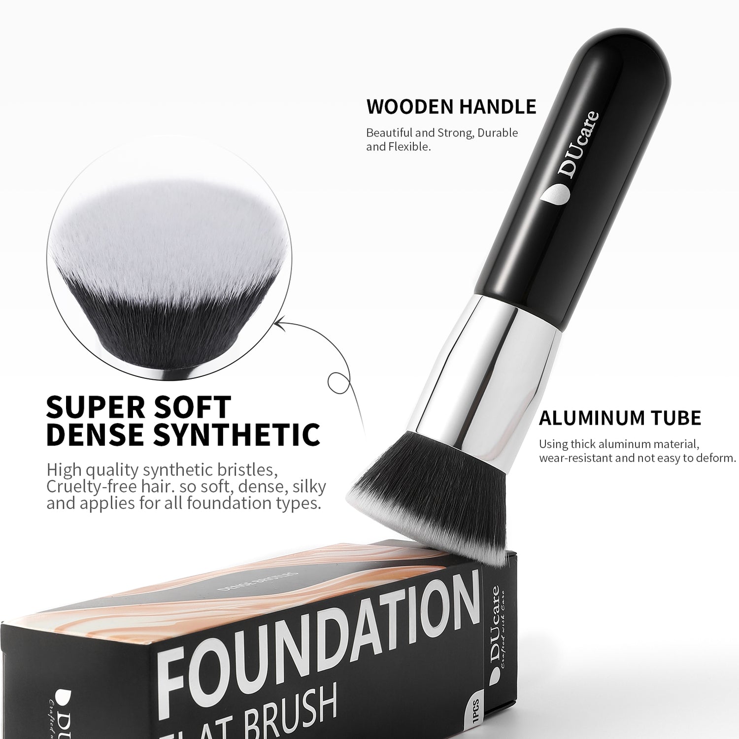 Currant---DUcare Flat Foundation Brush Single Pack