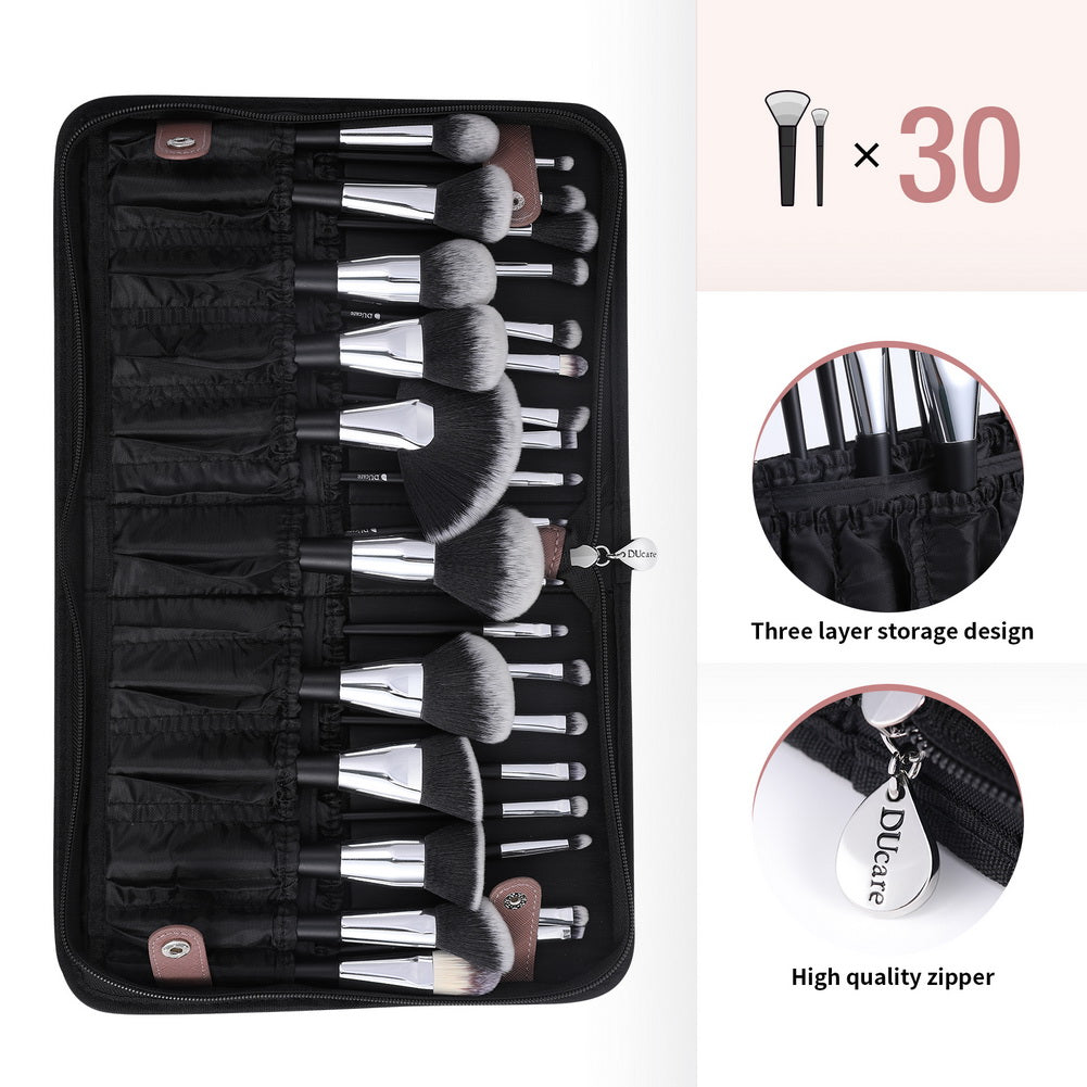 Chocolate Life 30 Holes Foldable Stand-up Makeup Brush Bag