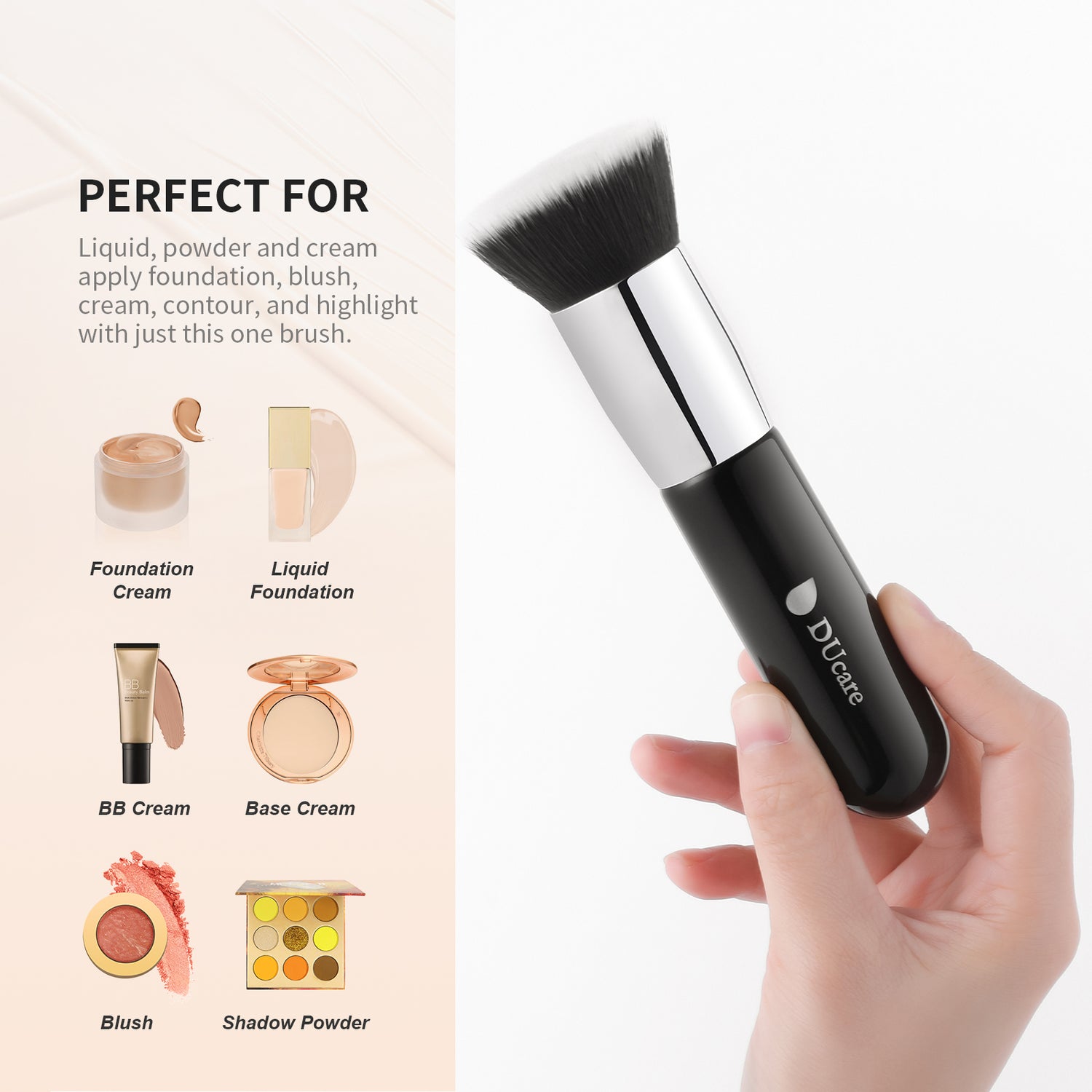 Currant---DUcare Flat Foundation Brush Single Pack