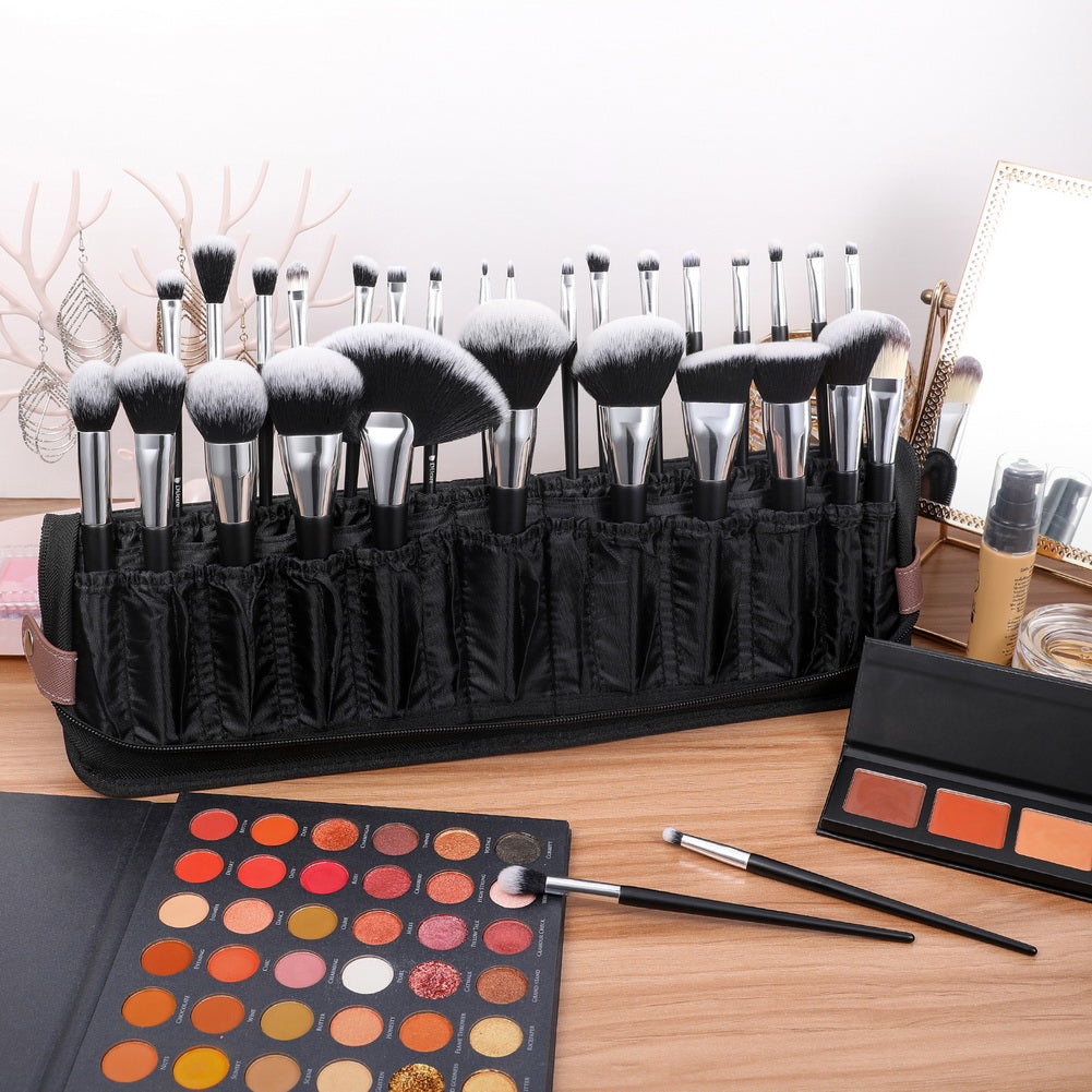 Chocolate Life 30 Holes Foldable Stand-up Makeup Brush Bag