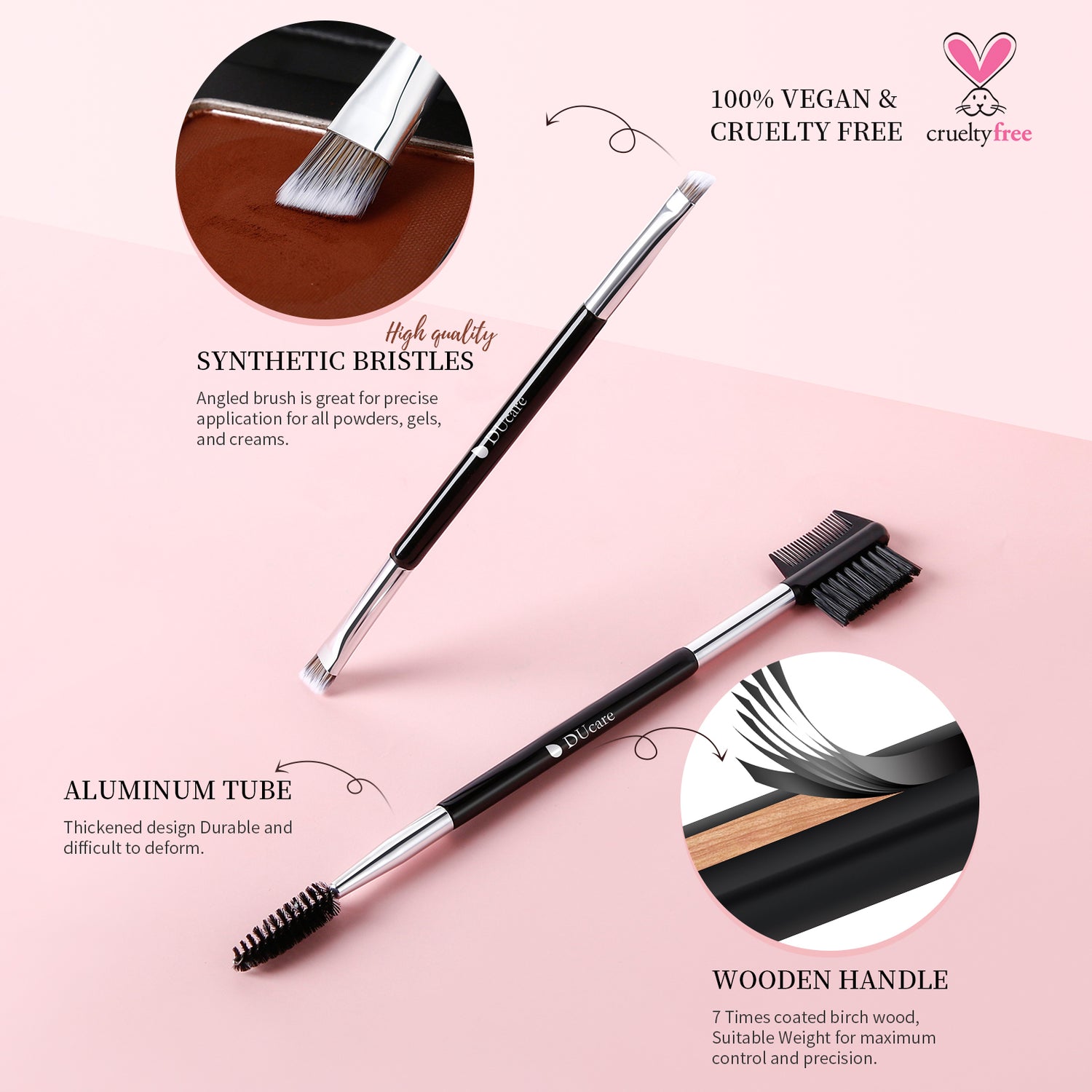 Double-ended brow brush set DUcare