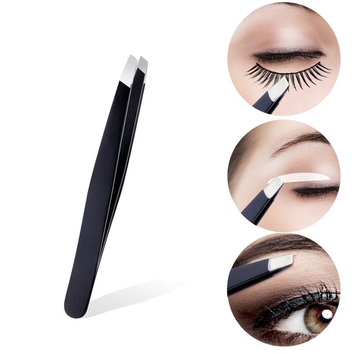 Black & Pink 3PCs Eyebrow Tweezer Set