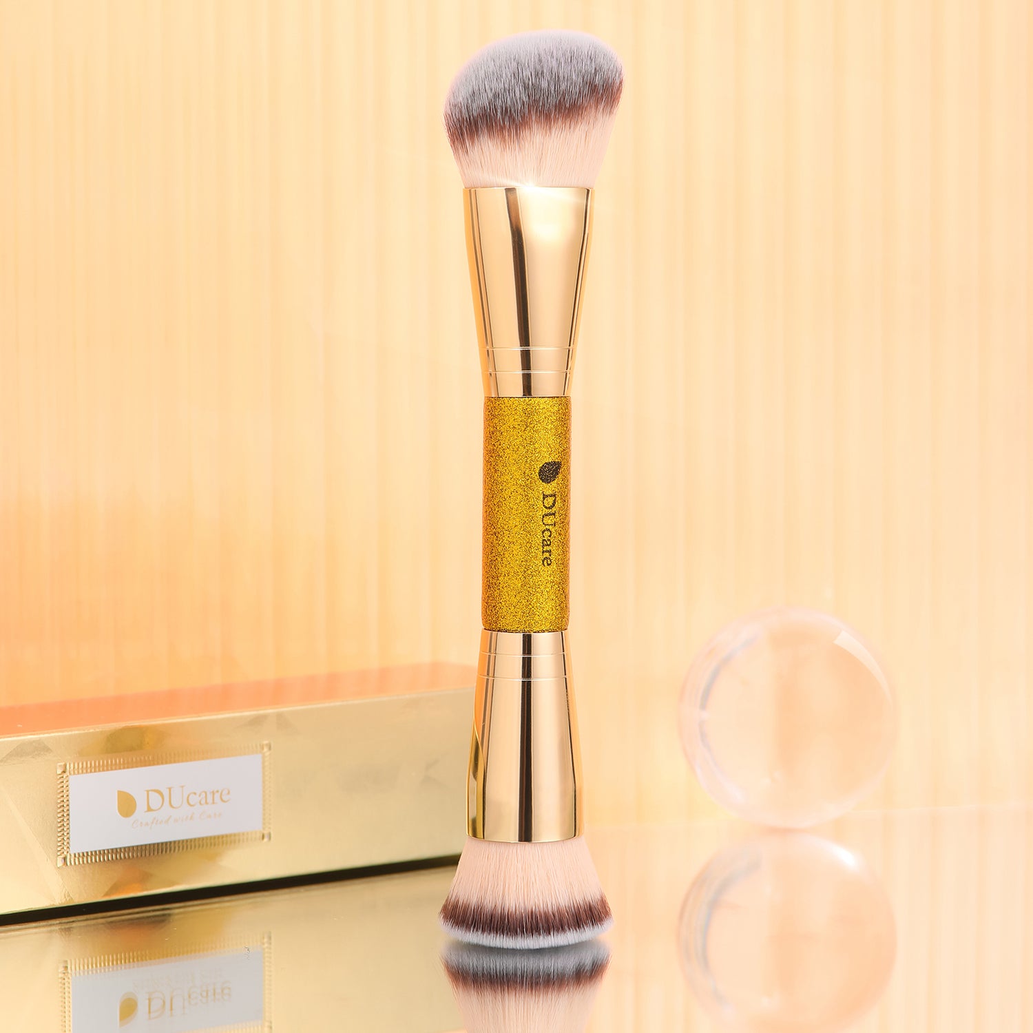 bronzer with brush, angled contour brush