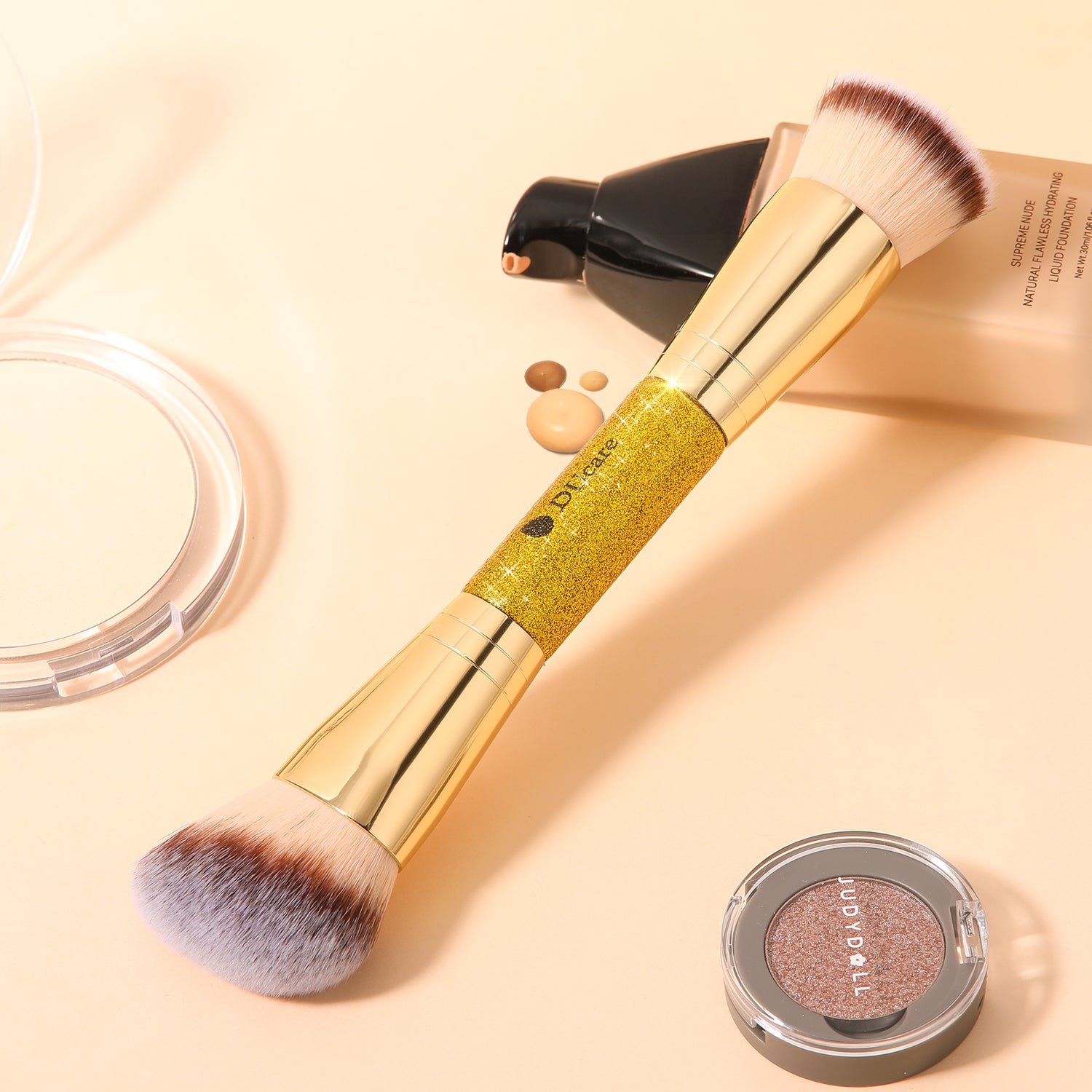 cream bronzer brush, gold makeup brush set